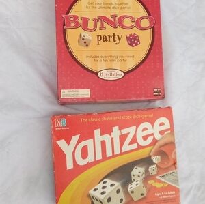 Milton Bradley Yahtzee and Bunco Dice Game Set - Red
